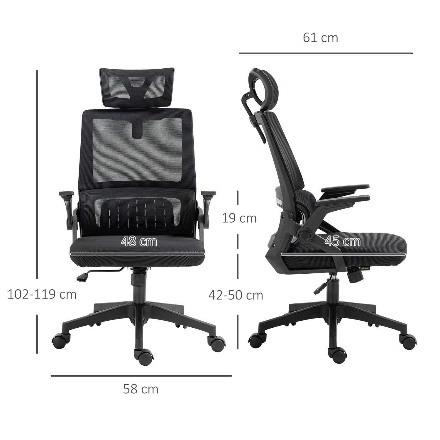 Kontorsstol Ergonomisk Skrivbordsstol Justerbart Nackstöd Armstöd Höjdjusterbart Datorstol Snurrstol Vippfunktion