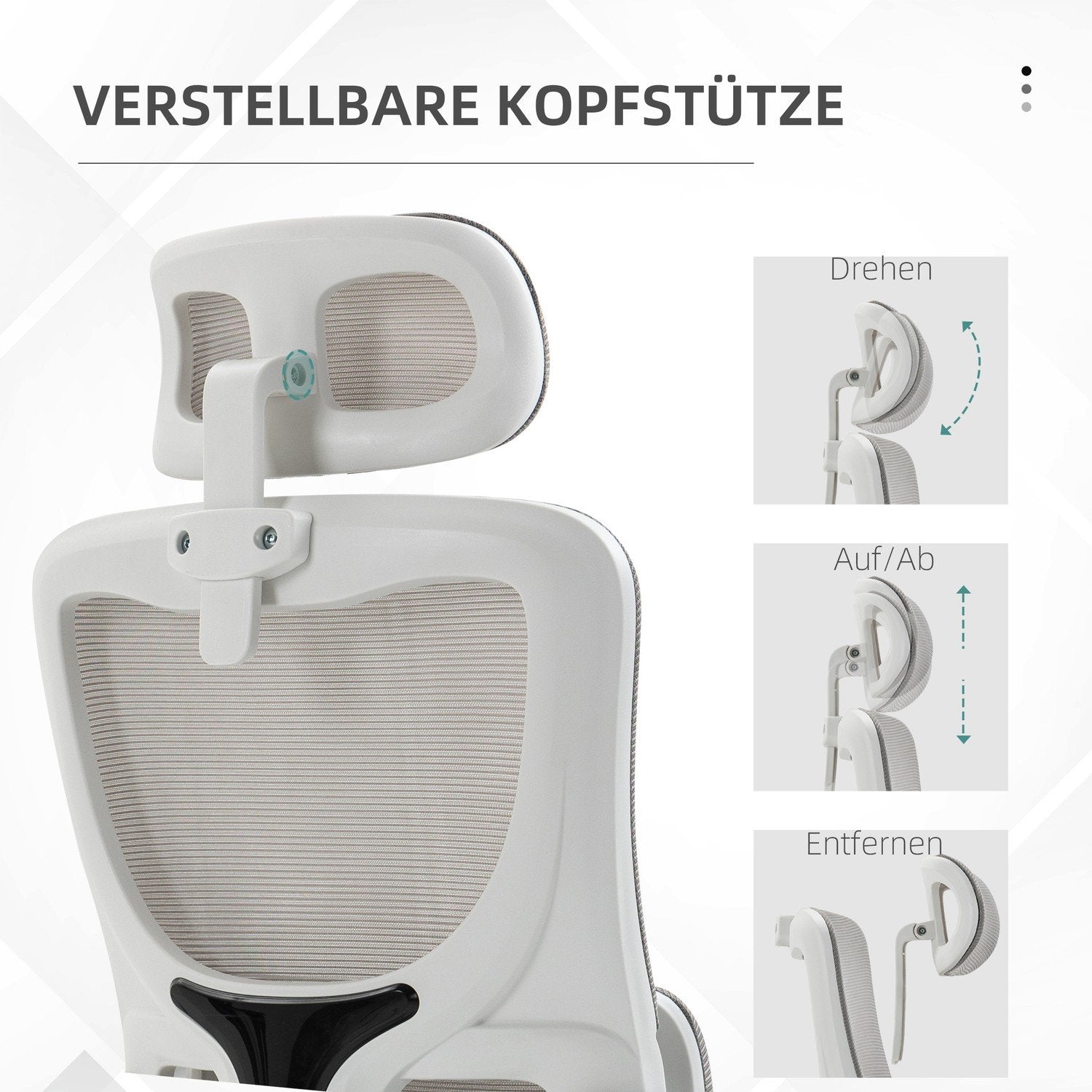 Kontorsstol Ergonomisk Höjd Justerbar Skrivbordsstol Justerbar Armstöd Kudde Rocker Funktion Svankstöd Mesh Grå