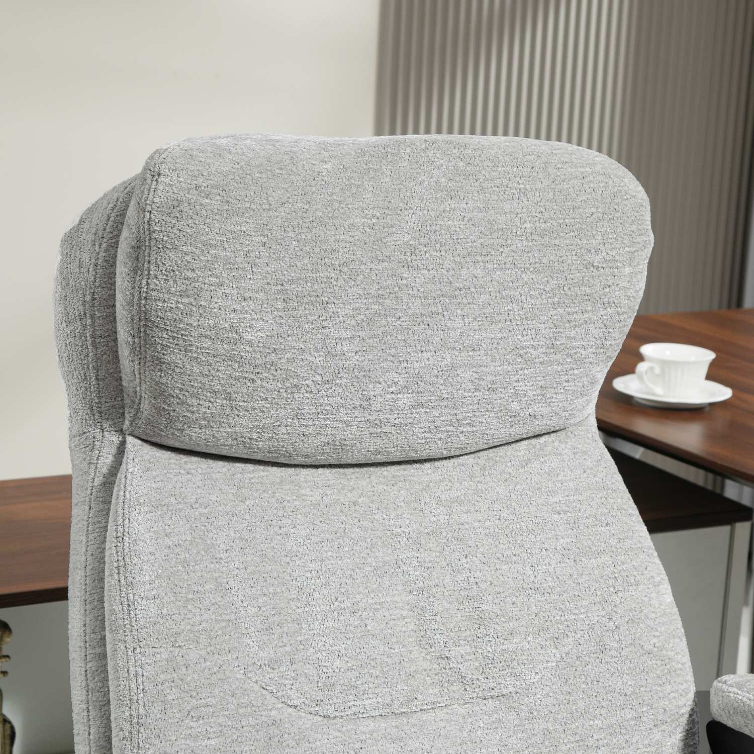 Ergonomisk Rocker Kontorsstol, höjdjusterbar, ljusgrå