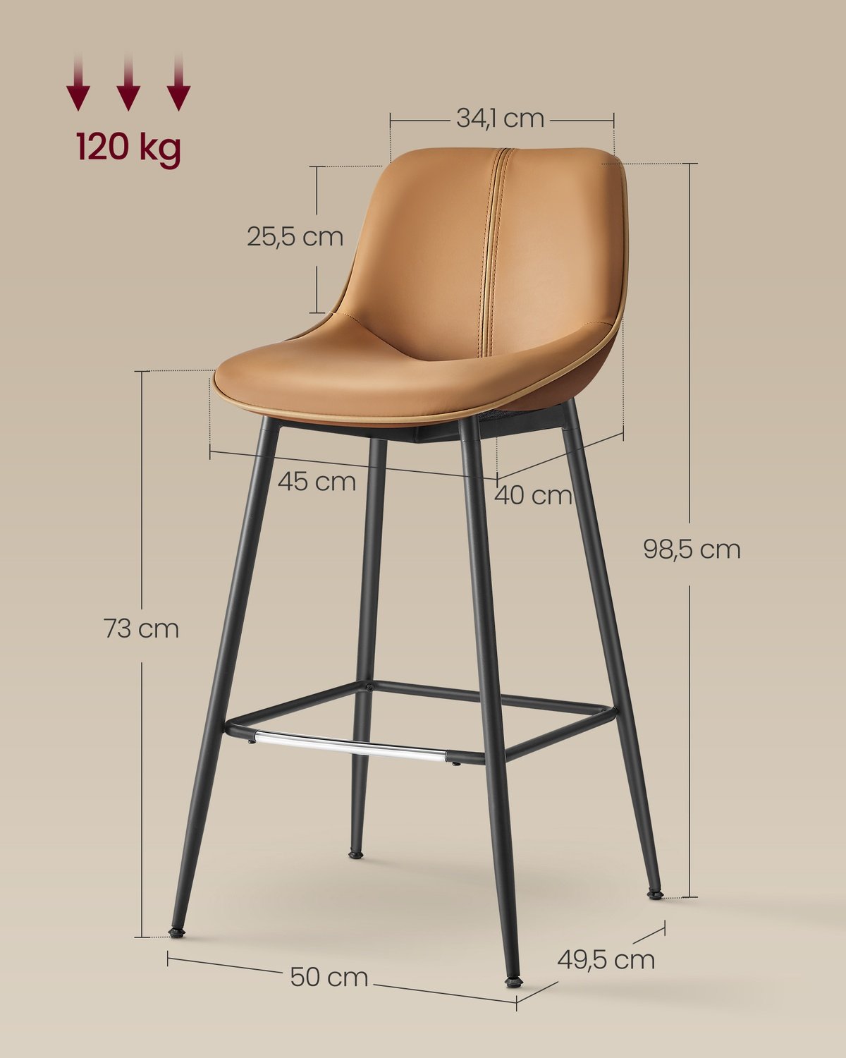 Ergonomiska barstolar med skumstoppning - set om 2