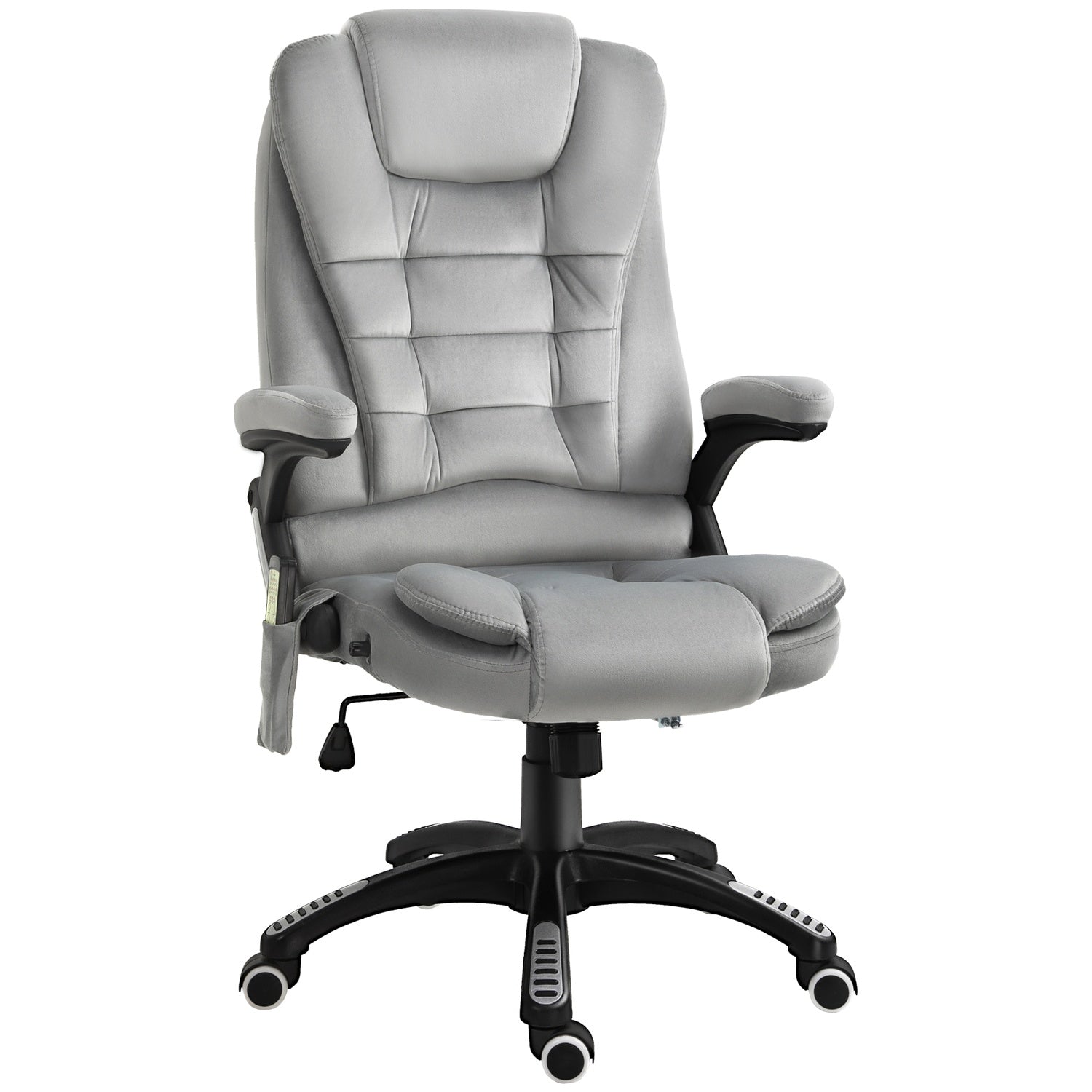 Ergonomisk grå massagestol – höjdjusterbar kontor/spel