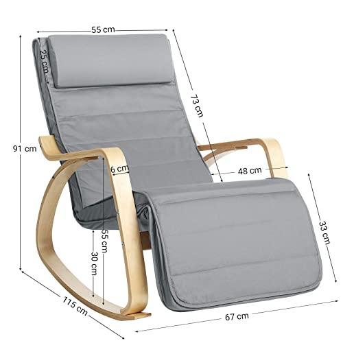 Ergonomisk gungstol i trä med justerbart fotstöd