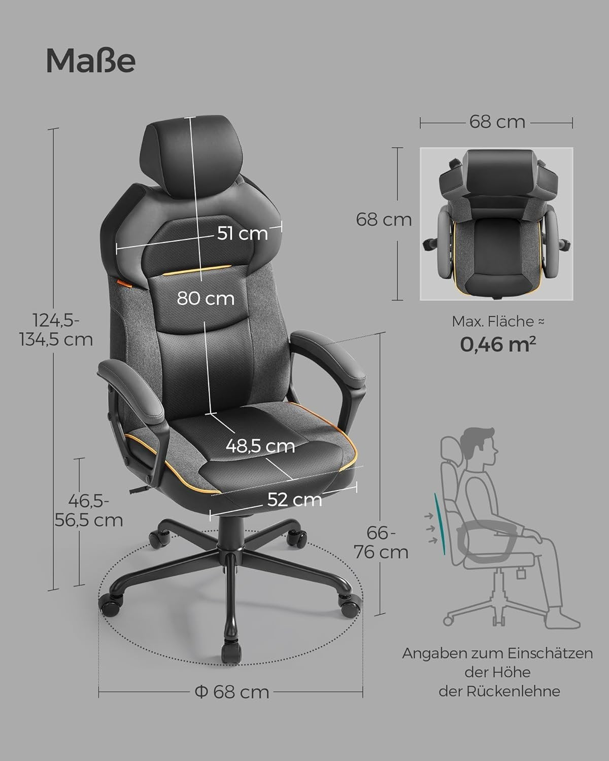 Ergonomisk justerbar kontorsstol med ventilerande tyg