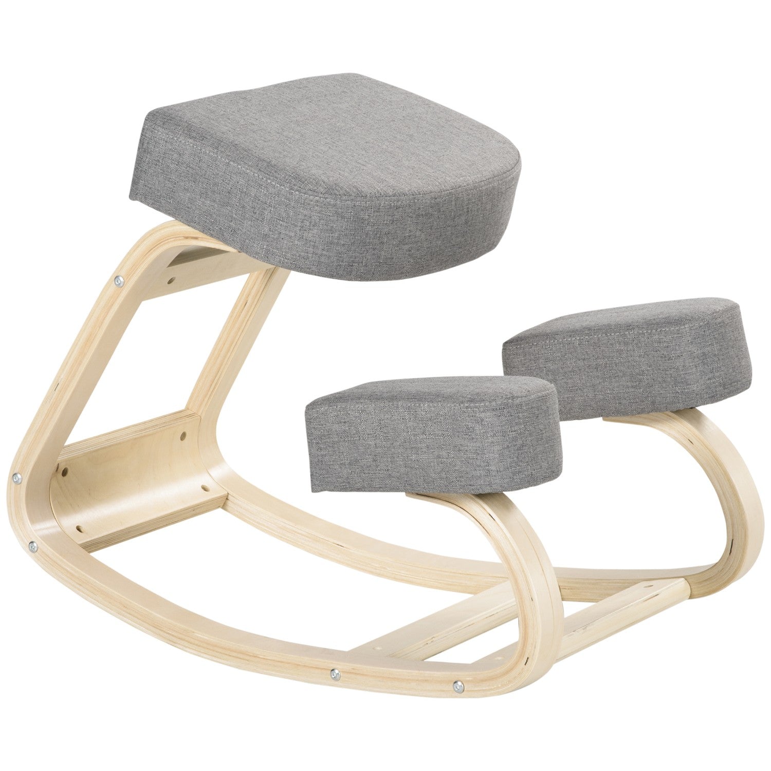 Ergonomická klekačka, březové dřevo, nosnost 120 kg, šedá