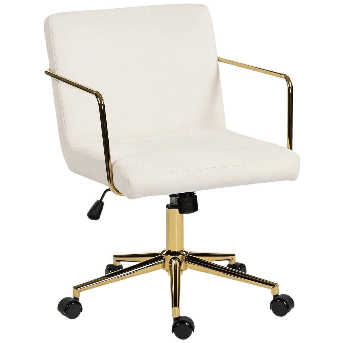 Ergonomische bureaustoel, goudkleurige details, fluweelachtige stof