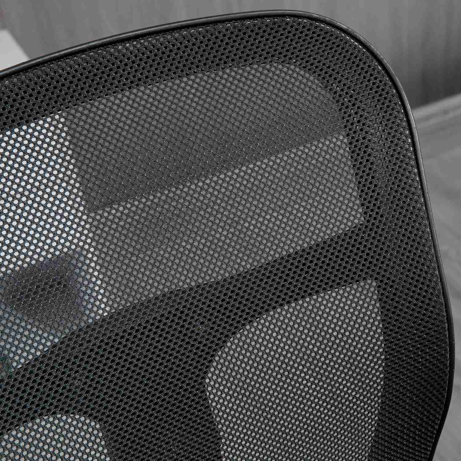 Ergonomisk kontorsstol i mesh, svart – justerbart armstöd och fotstöd