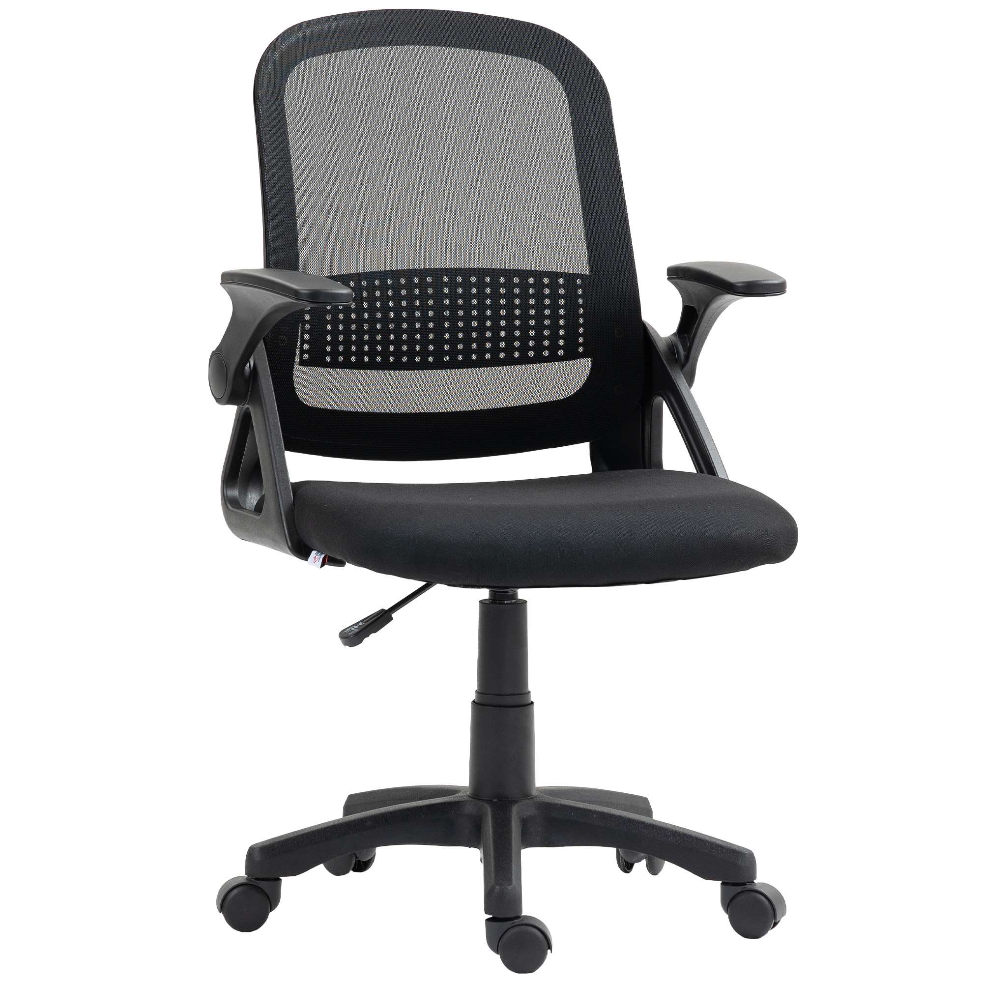 Ergonomická kancelářská židle ze síťoviny se sklopnými područkami, černá