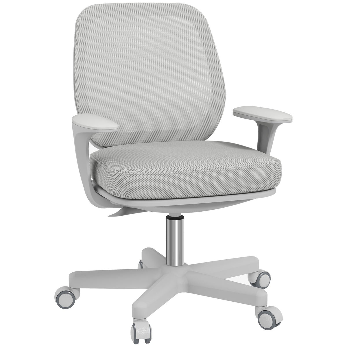 Ergonomická kancelářská židle s nastavitelnou výškou, šedá, otočná o 360°