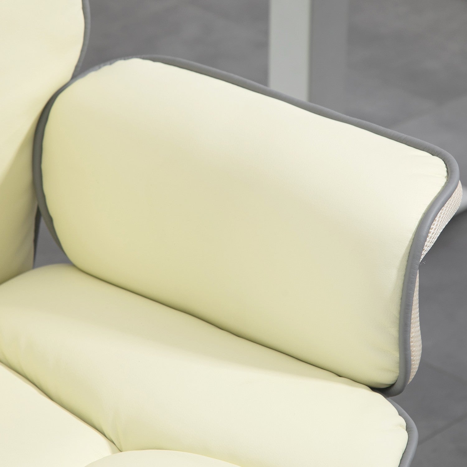 Ergonomisk kontorsstol, justerbar lutning, kräm