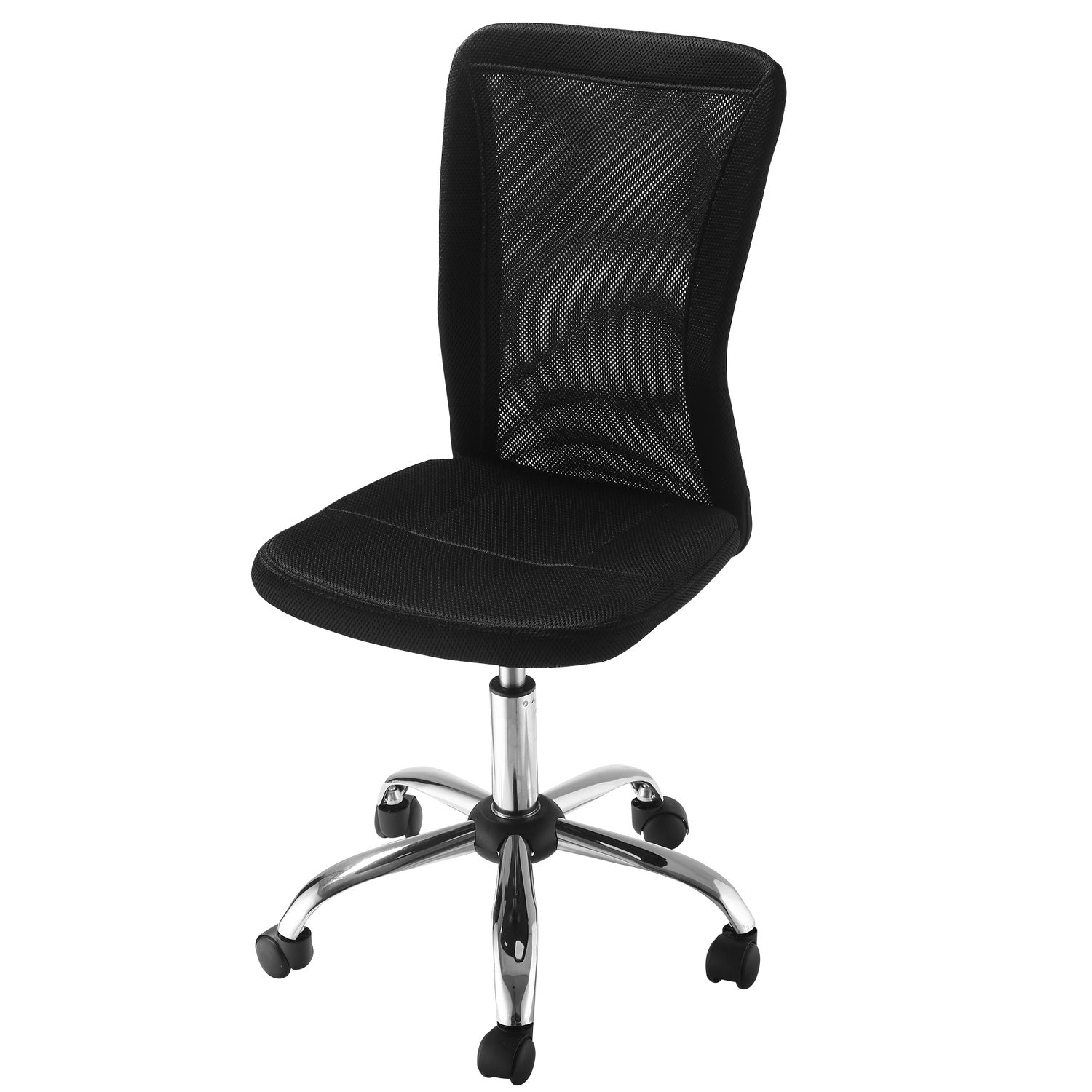 Ergonomisk kontorsstol, justerbar, ventilerande rygg, svart