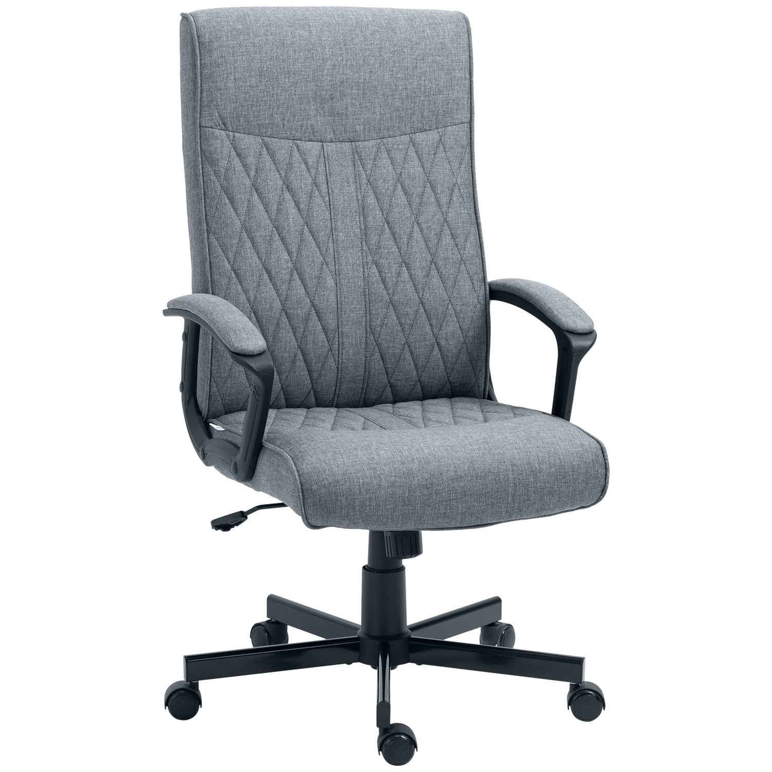 Ergonomisk kontorsstol, justerbar vridbar, mörkgrå