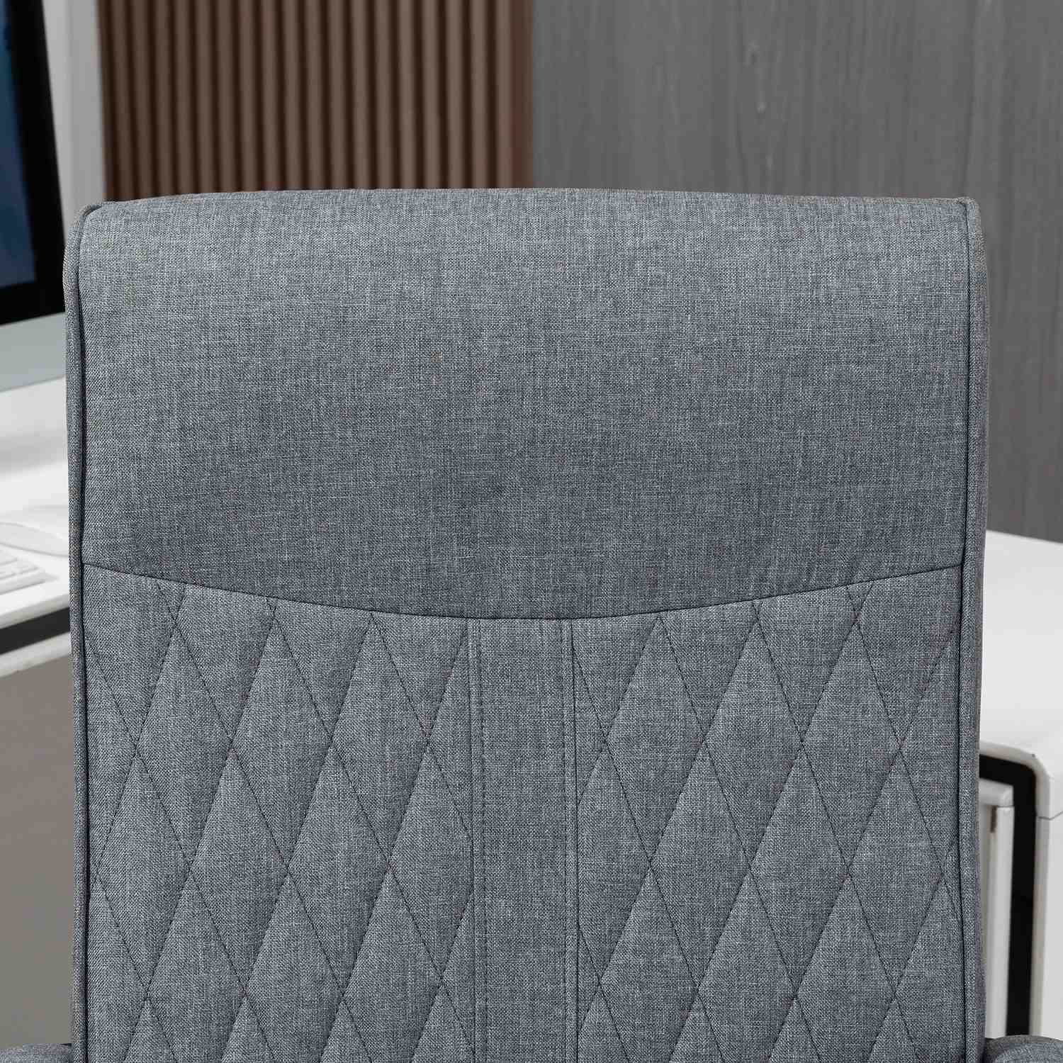 Ergonomisk kontorsstol, justerbar vridbar, mörkgrå