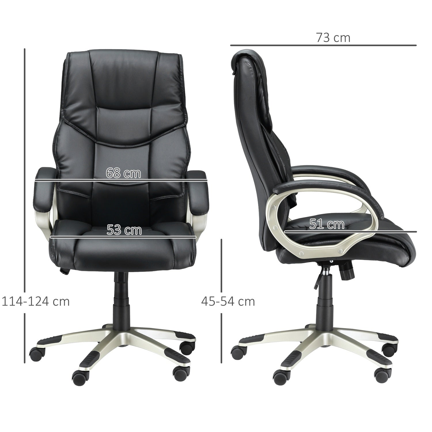Ergonomisk kontorsstol med högt ryggstöd, vippfunktion