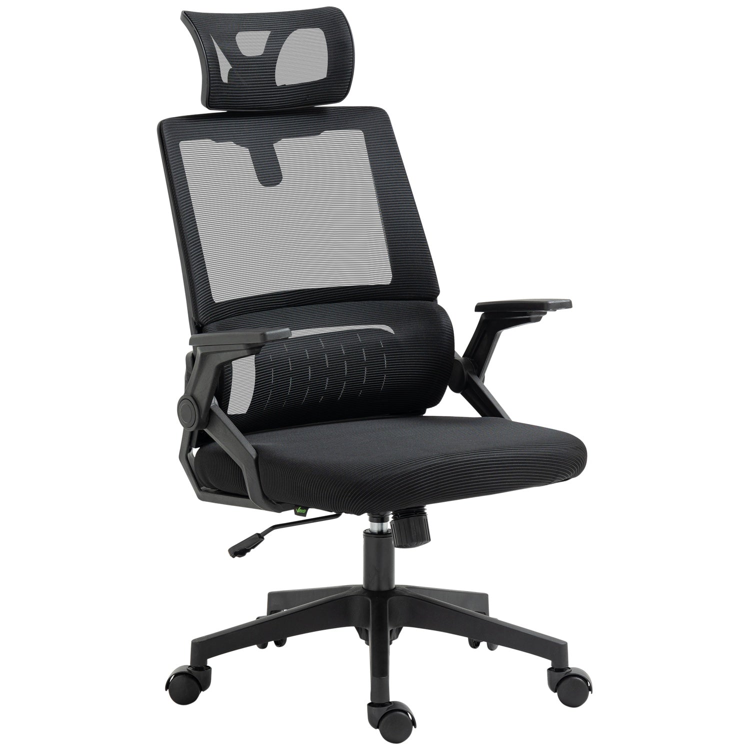 Ergonomisk kontorsstol med justerbart nackstöd och armstöd