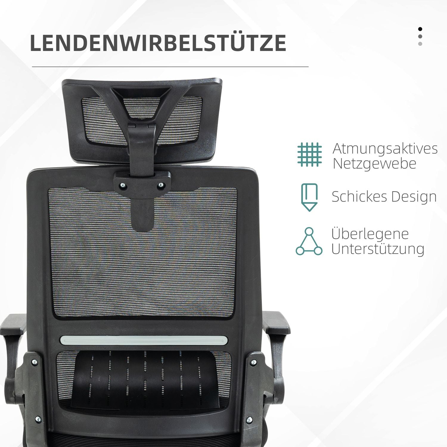 Ergonomisk kontorsstol med justerbart nackstöd och armstöd