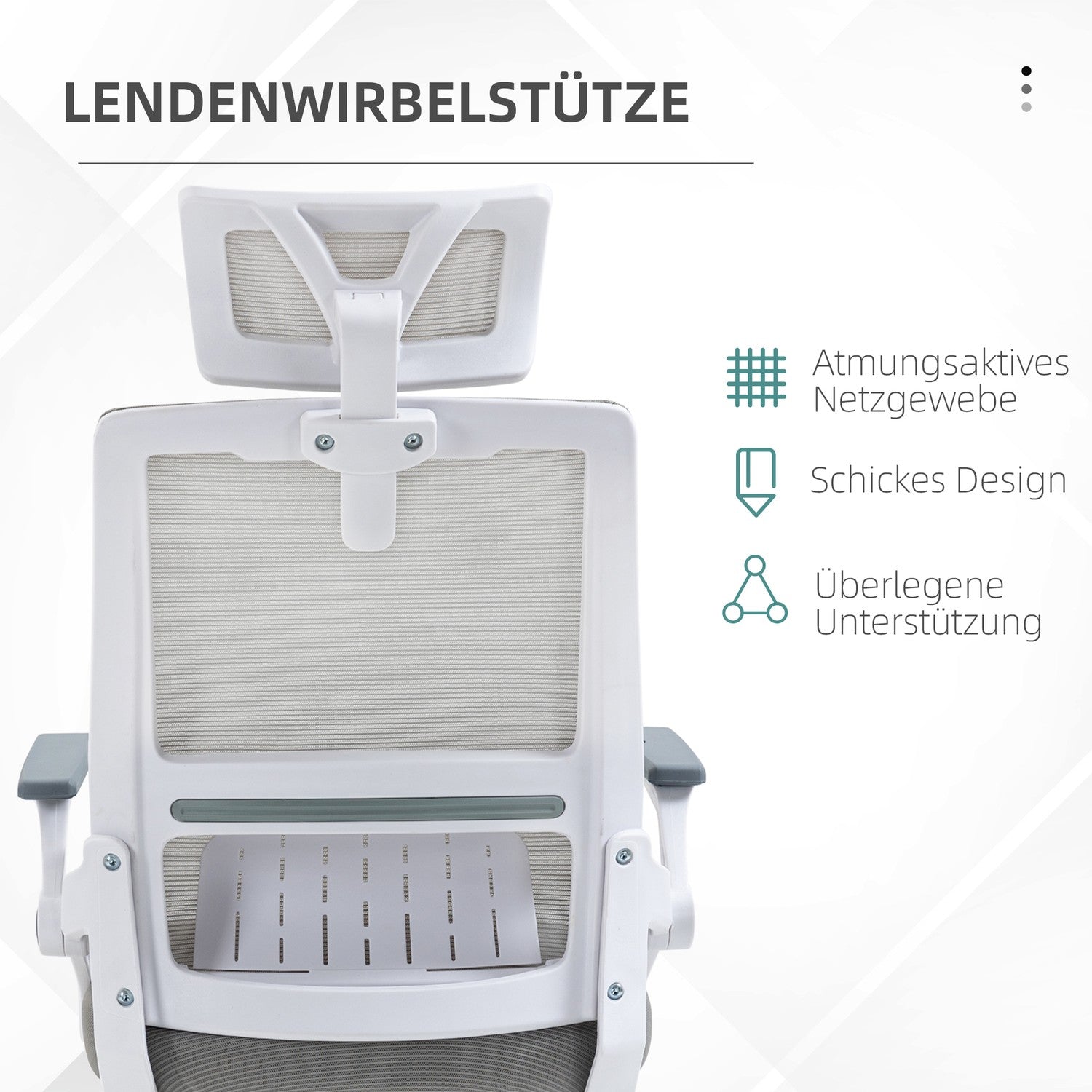 Ergonomisk kontorsstol med justerbart svankstöd