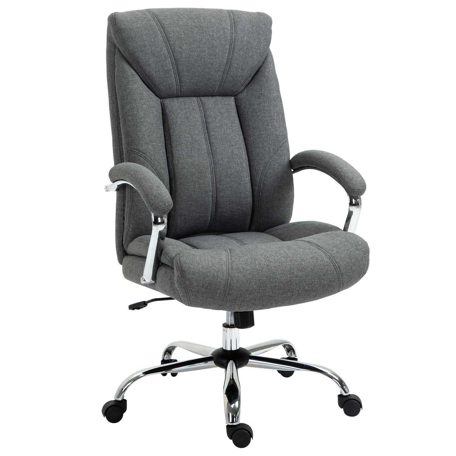 Ergonomisk kontorsstol, vadderat armstöd, grå