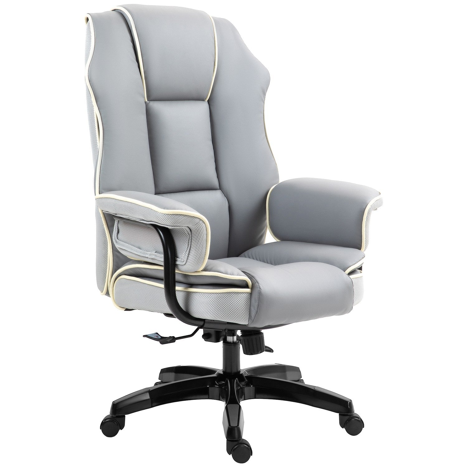 Ergonomisk skrivbordsstol, fällbar & höjdjusterbar, grå