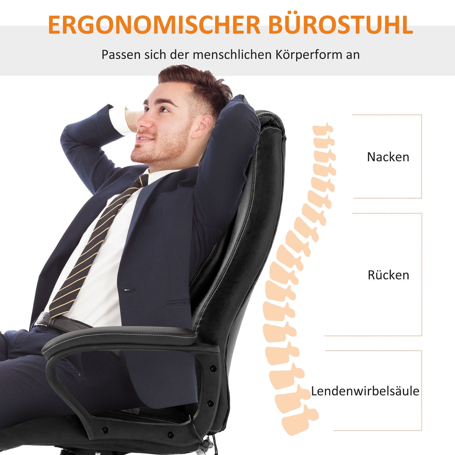 Ergonomisk spelstol med justerbar höjd och 6 vibrationspunkter