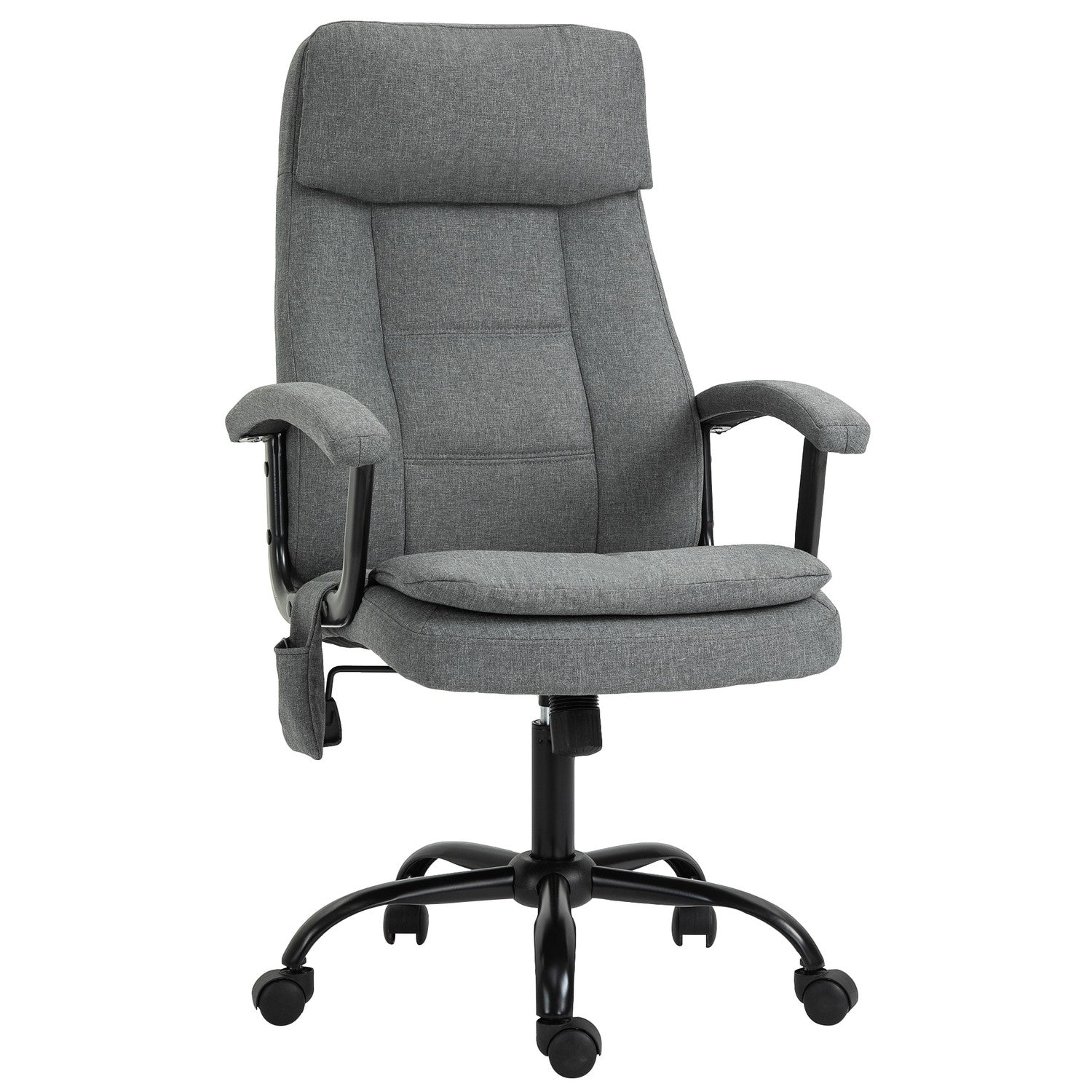 Ergonomisk spelstol med svankstöd, grått linne