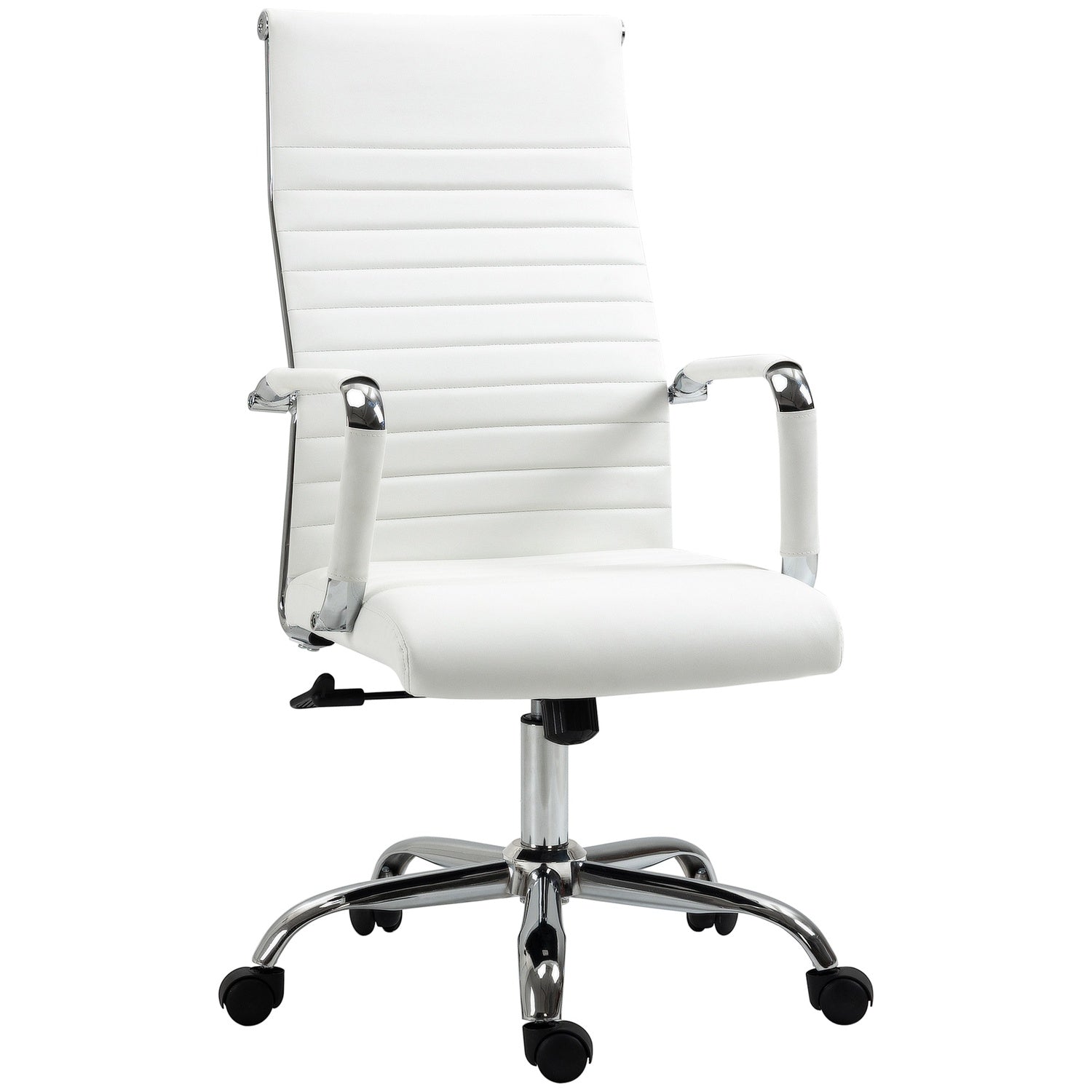Ergonomisk vit kontorsstol, 360° vridbar, 120 kg Kapacitet