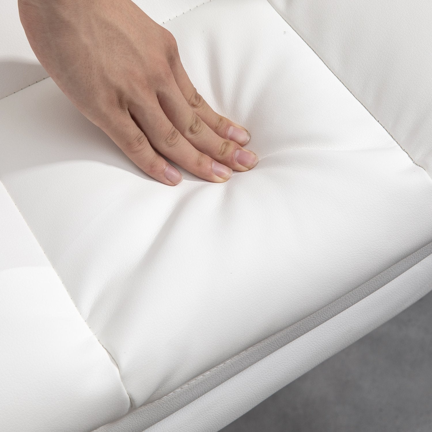 Ergonomisk vit kontorsstol, liggande & vridbar, svankstöd