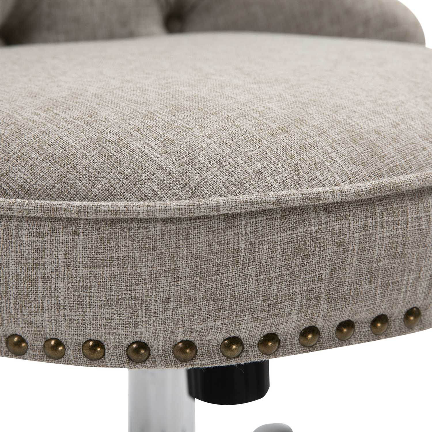 Executive Swivel Chair i ljusgrå linne, justerbar i höjdled