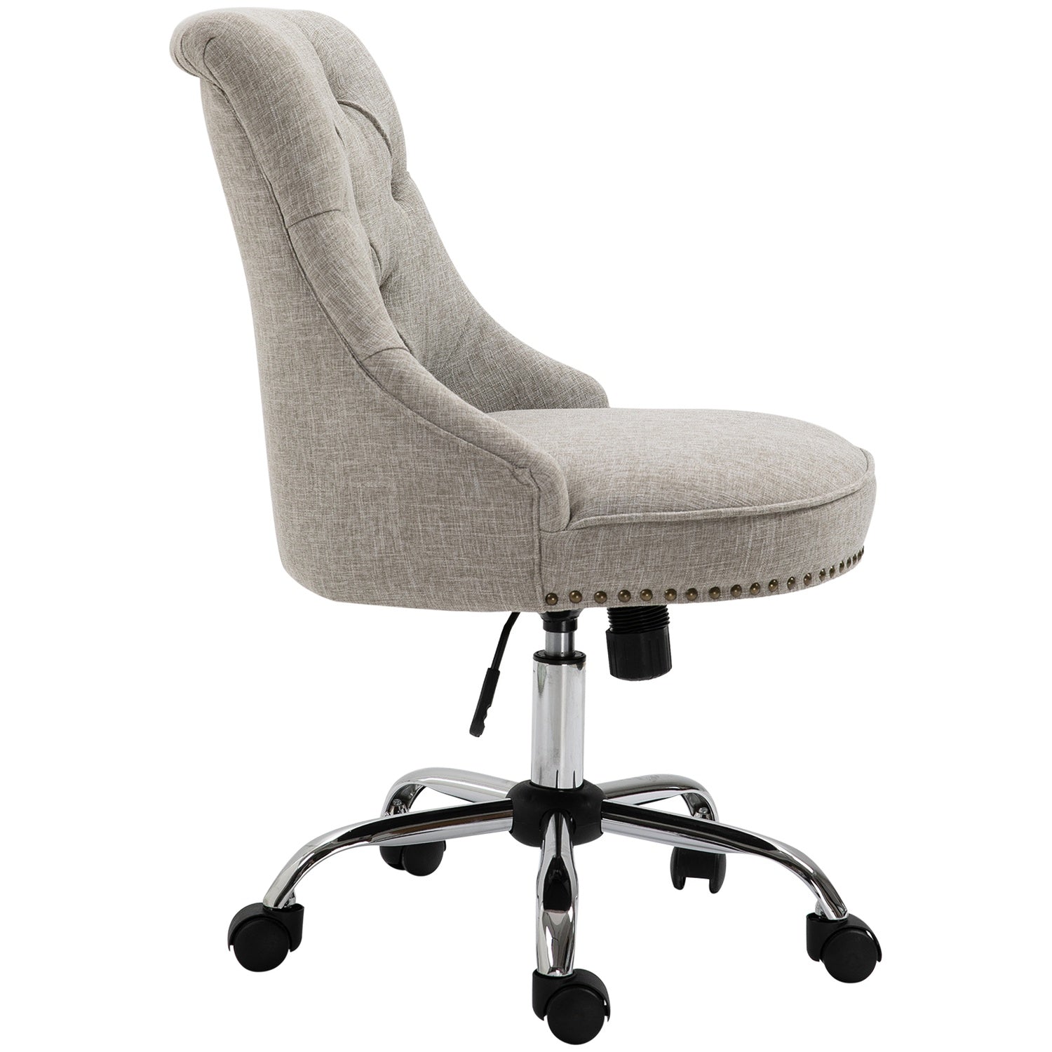 Executive Swivel Chair i ljusgrå linne, justerbar i höjdled