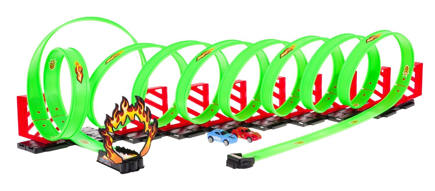 Extreme Race Track Set med loopar & 2 Pull-Back bilar