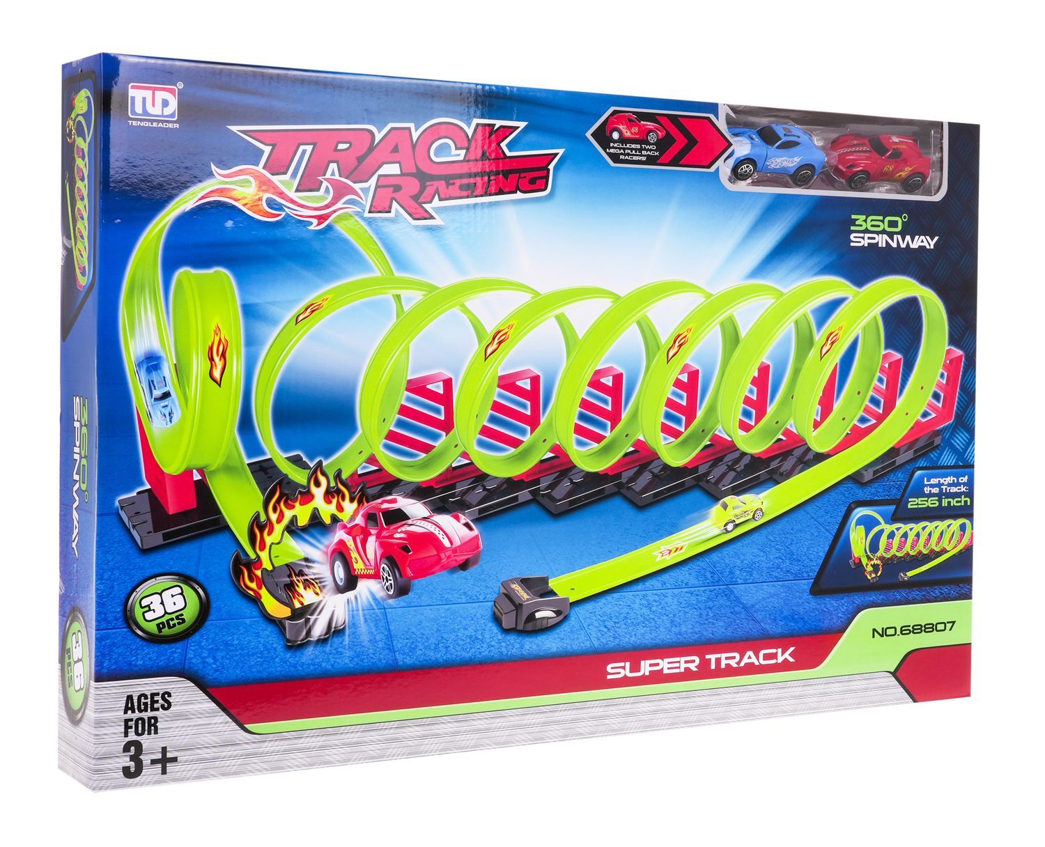 Extreme Race Track Set med loopar & 2 Pull-Back bilar