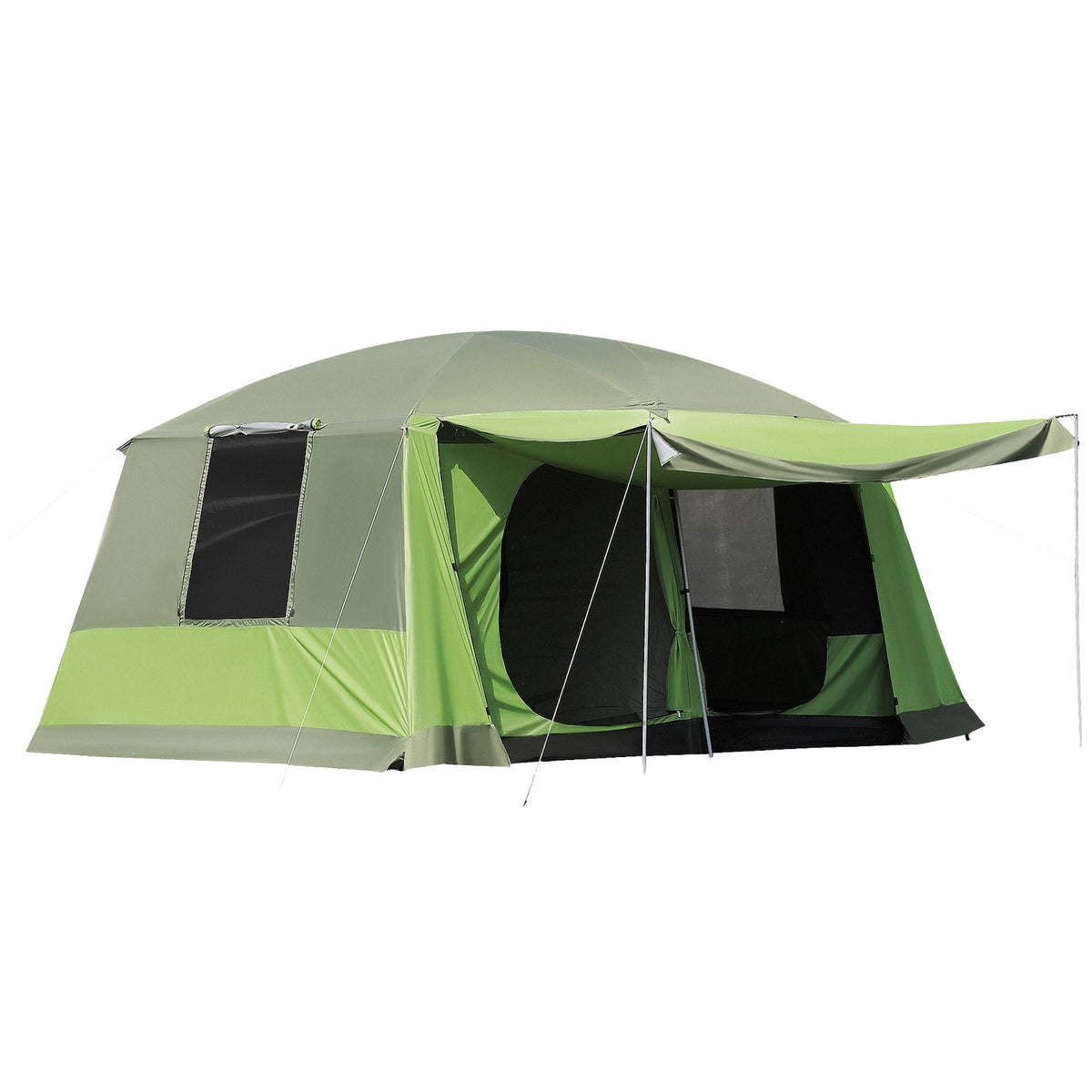 Gezinscampingtent met koepel, 4-8 personen, 2 slaapcabines