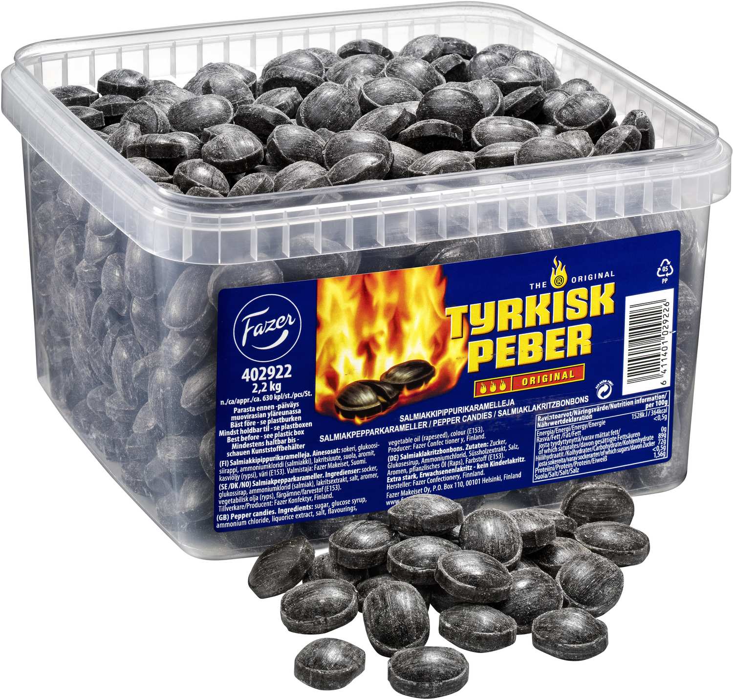 Fazer Tyrkisk Peber Original - lösgodis, 2,2 kg