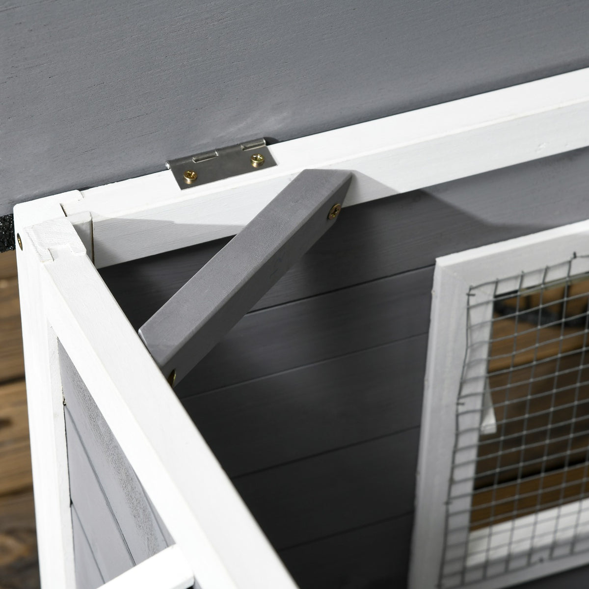 Fir Wood Dog House, väderbeständig med avtagbart golv