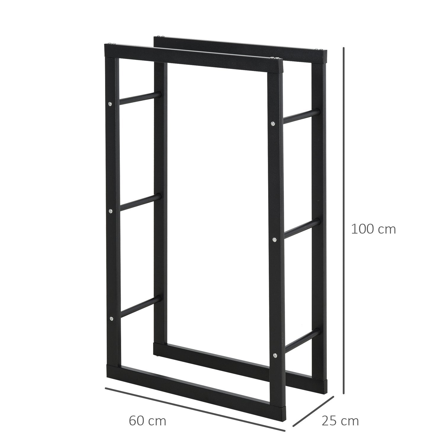 Vedställ Vedställ Vedställ Vedställ Vedhållare 100 Kg Stål Svart L60 X B25 X H100 Cm