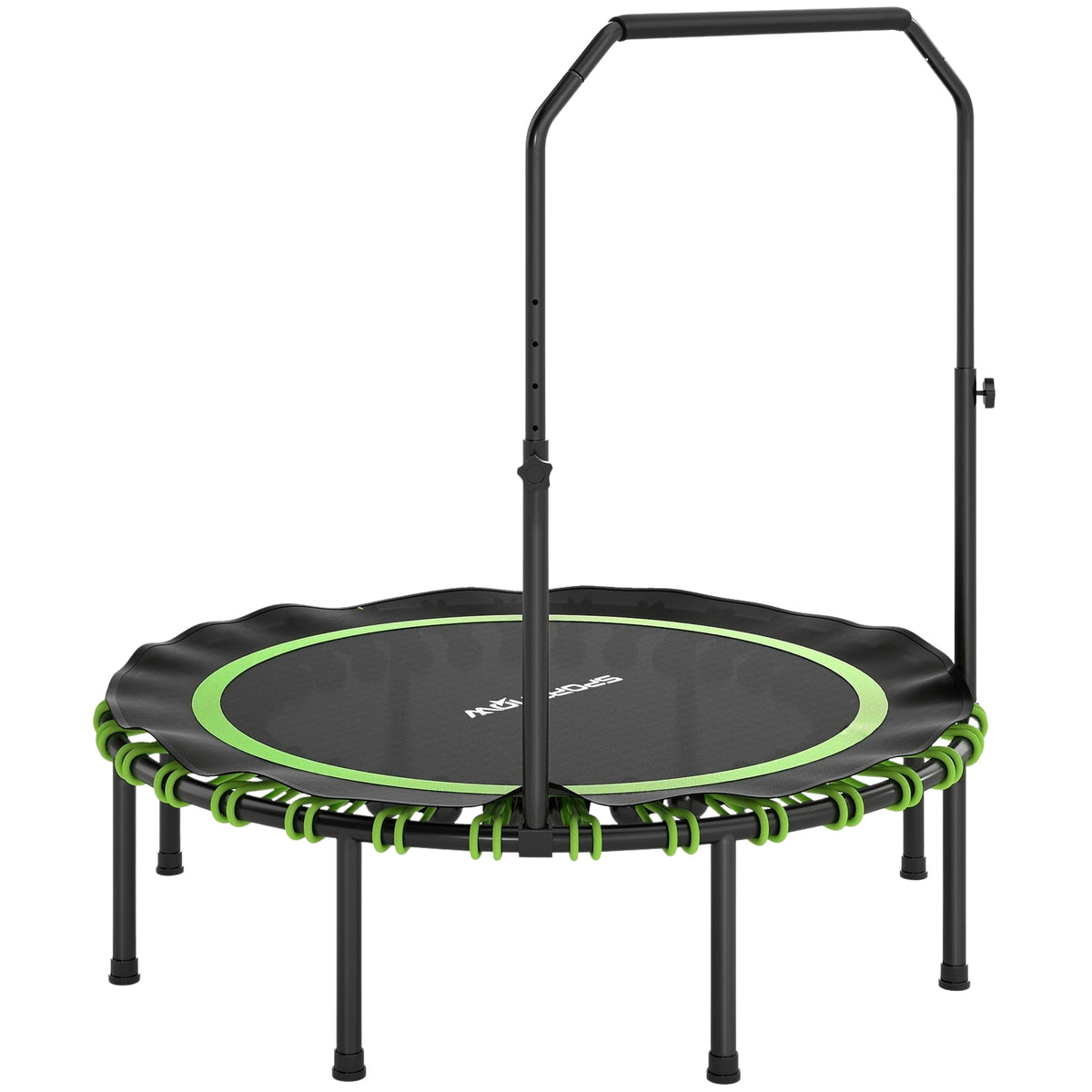 Fitness-trampoline met verstelbare handgreep, voor binnen en buiten, groen