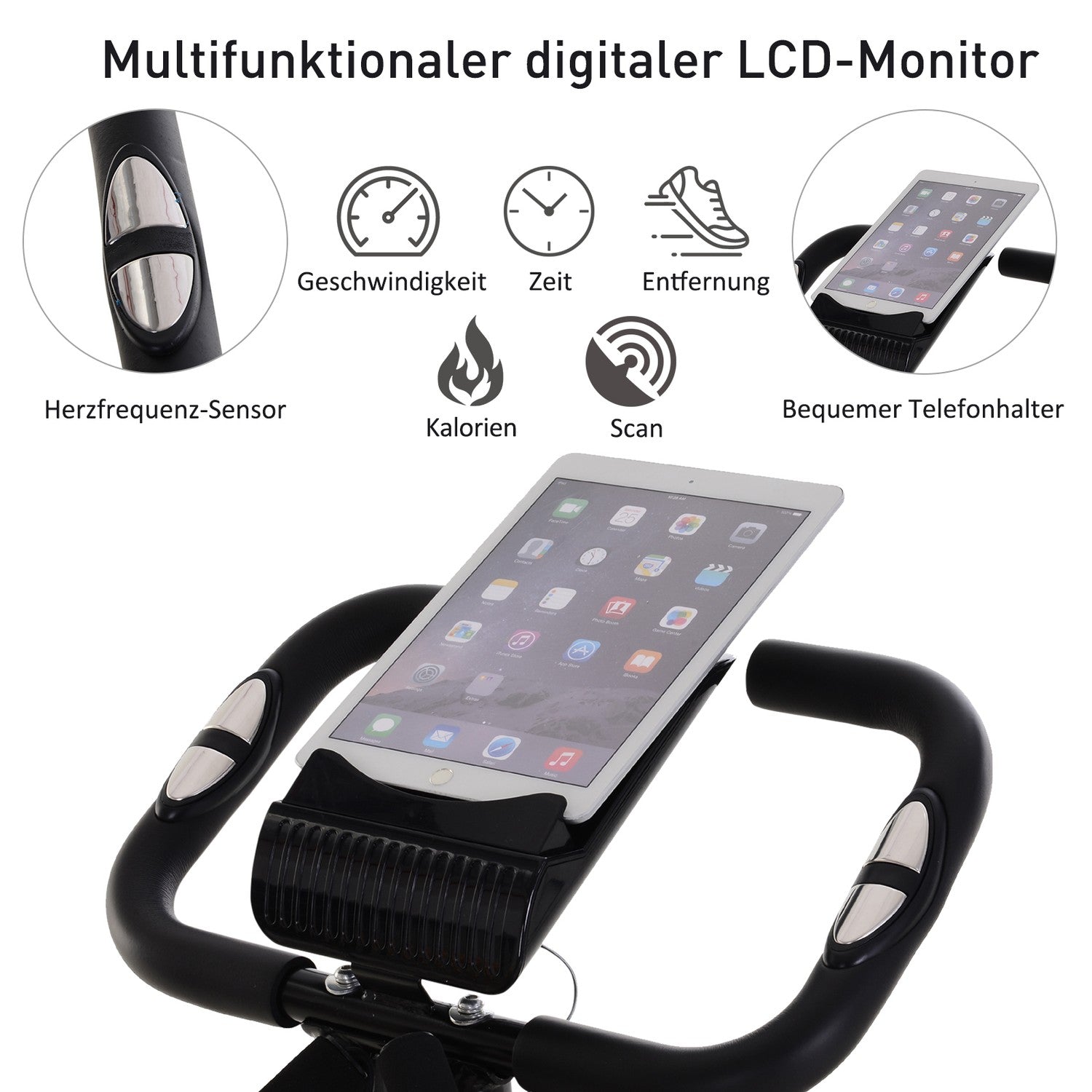 Fällbar 2-i-1 motionscykel med 8-nivå motstånd