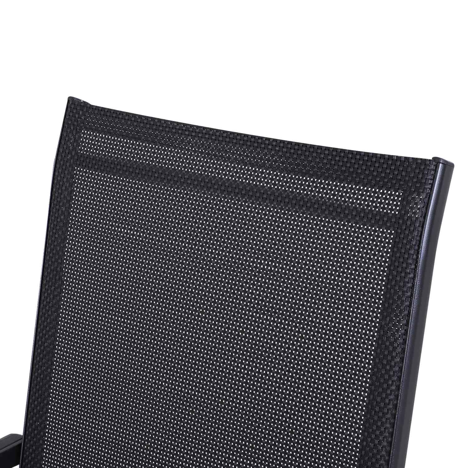 Fällbara campingstolar Set om 2 med armstöd, svart metall