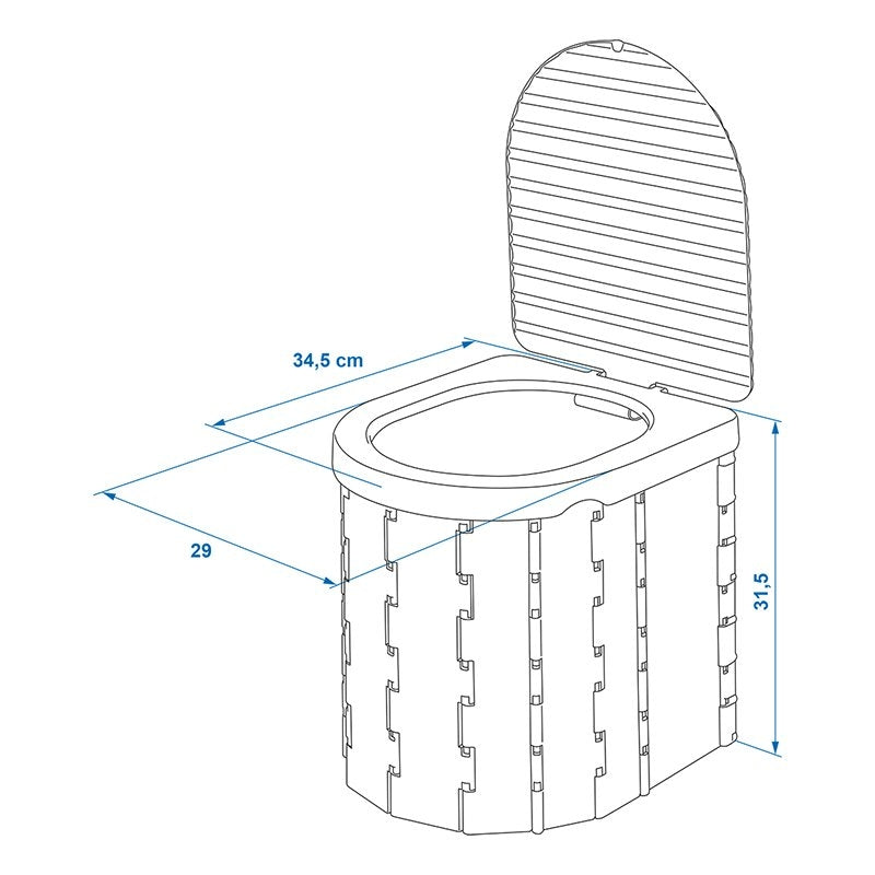 Fällbar campingtoalett med lock