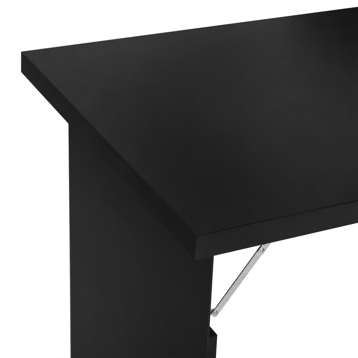 Inklapbaar bureau aan de muur met schoolbord, Zwart 60x94,5x147 cm