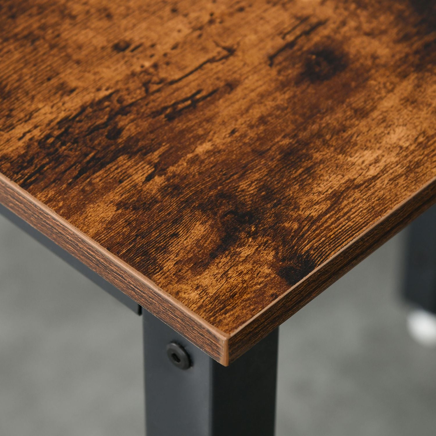 Fällbart matbord i metall m/ hjul, 118x70x76,5cm, Brun