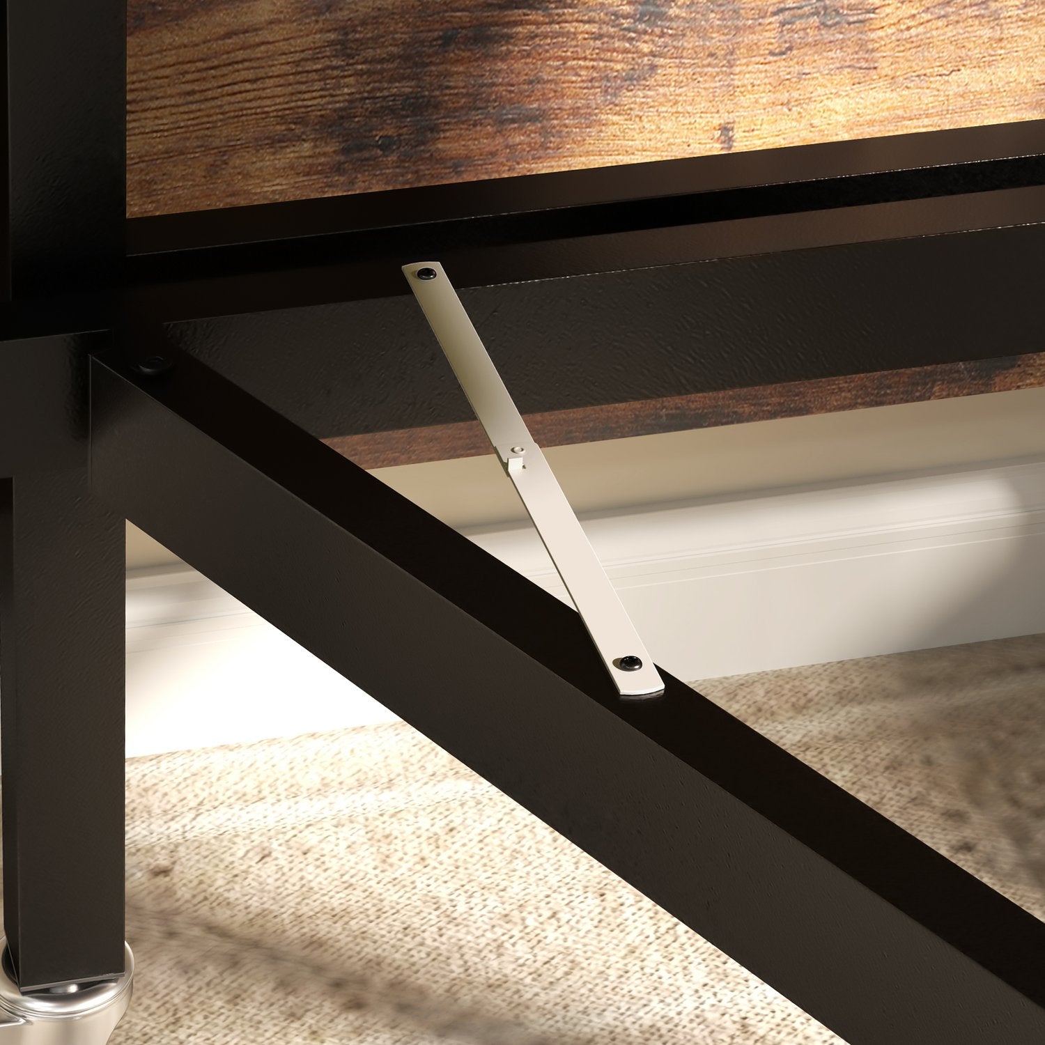 Fällbart matbord med hjul, Rustikbrun, 120x80 cm