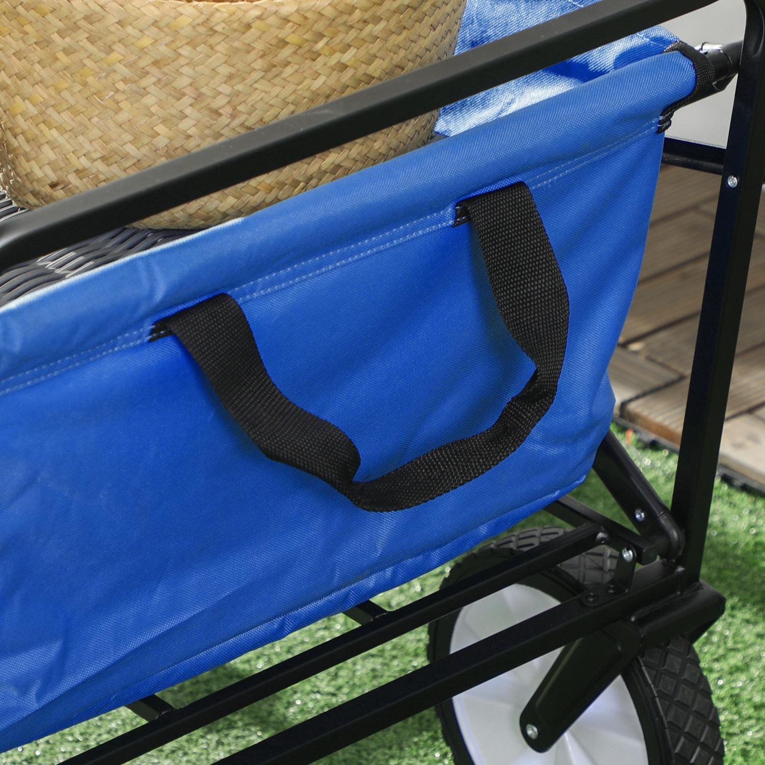 Fällbar trädgårdsvagn i stål – 360° hjul, justerbar storlek