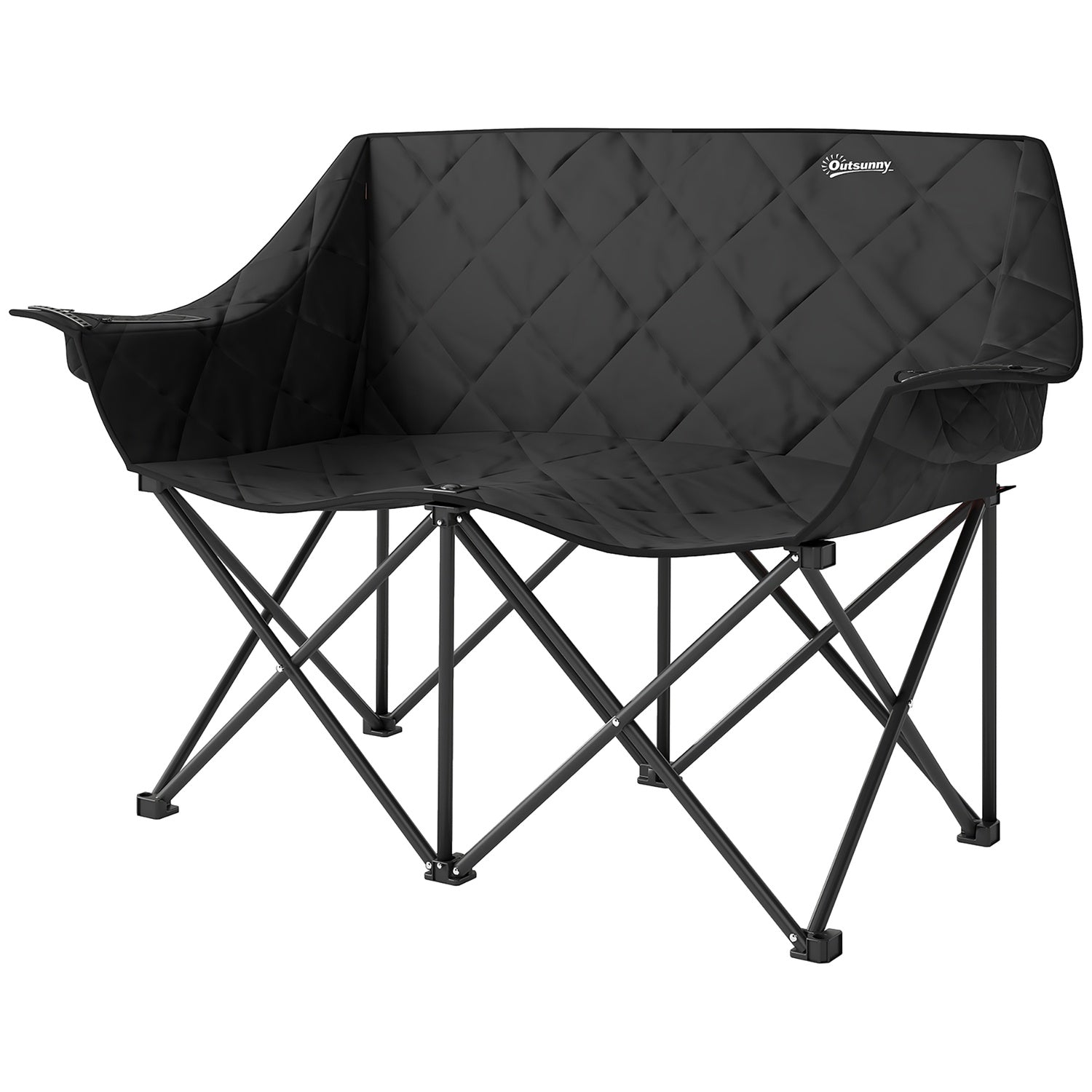 Fällbar 2-sits campingstol med kylväskor, upp till 250 kg