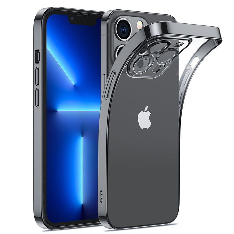 Fodral gelfodral för iPhone 14 Plus skal med metallram 14Q svart