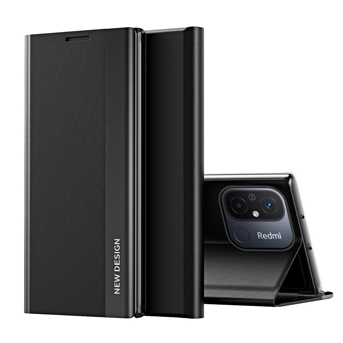 Fodral med flik och stativ för Xiaomi Redmi Note 12 Pro+ Sleep Case Pro svart