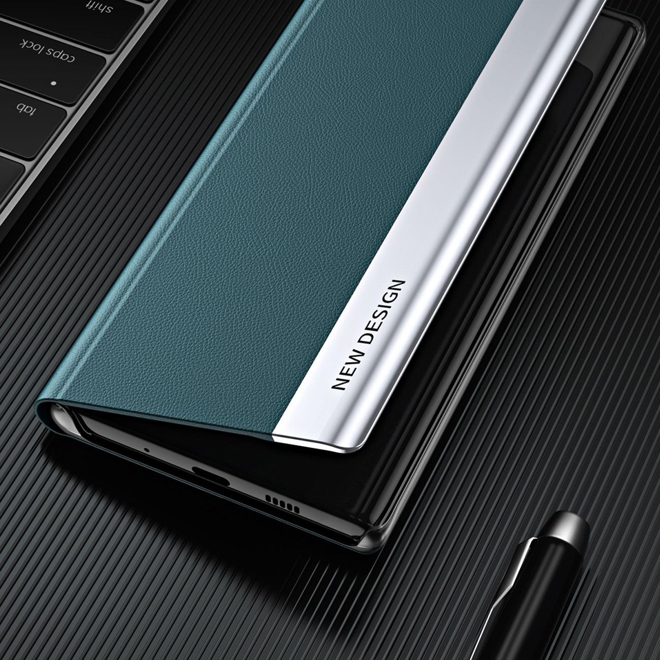 Fodral med flik och stativ för Xiaomi Redmi Note 12 Pro+ Sleep Case Pro svart