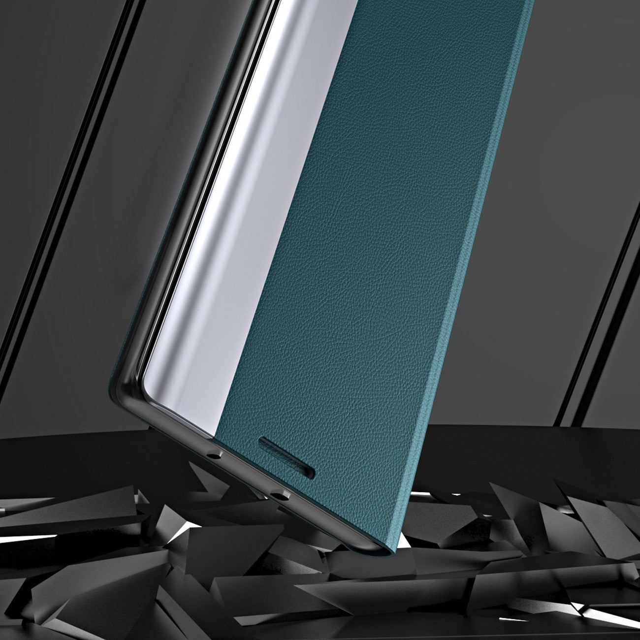 Fodral med flik och stativ för Xiaomi Redmi Note 12 Pro+ Sleep Case Pro svart