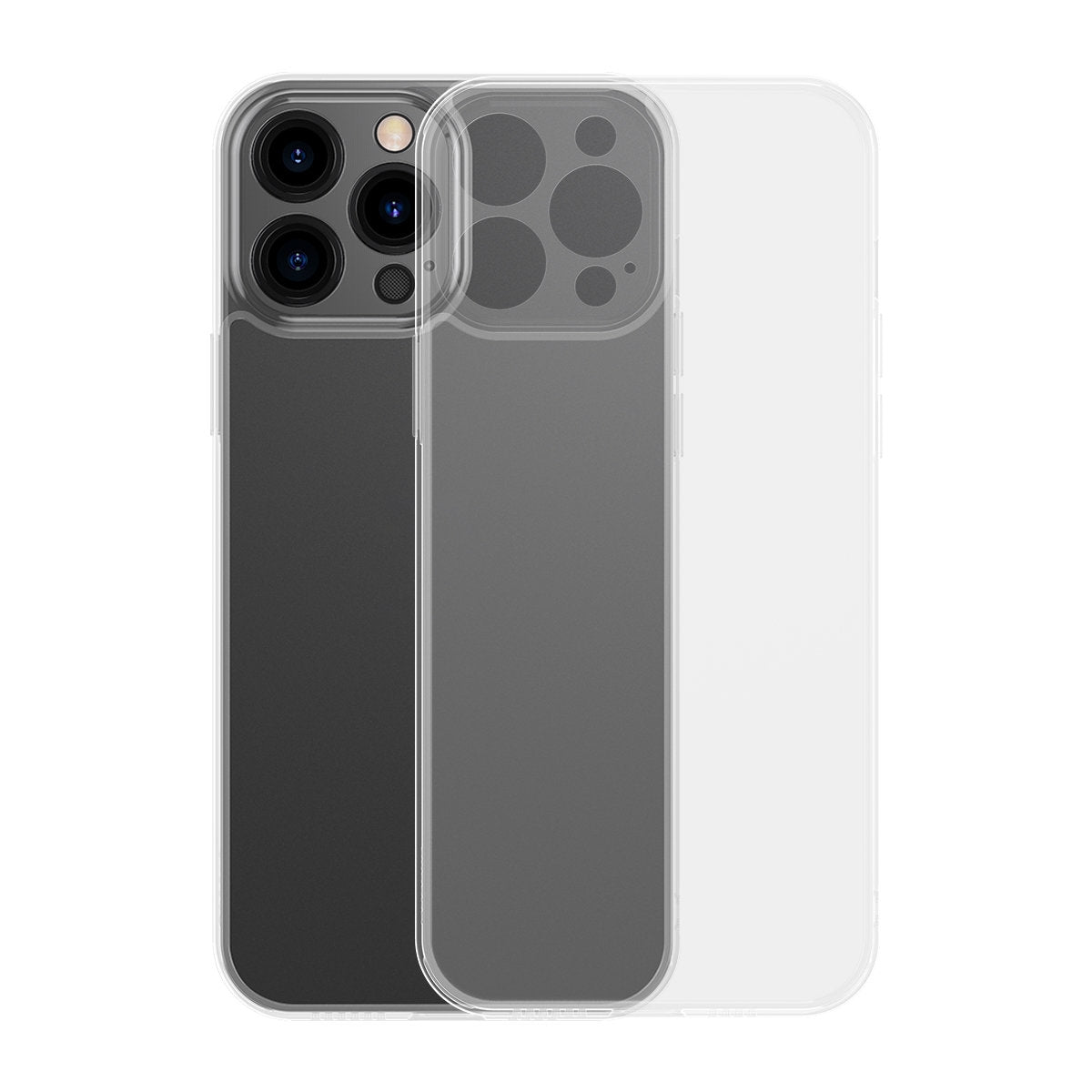Fodralskal för iPhone 13 Pro, styvt fodral med gelram, transparent