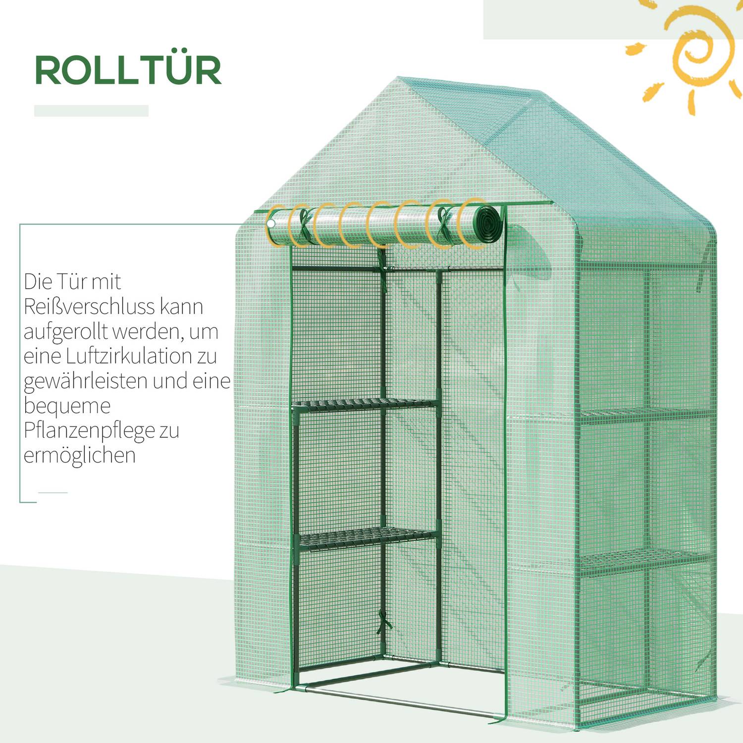 Foil Walk-In Växthus för växter med 6 hyllor