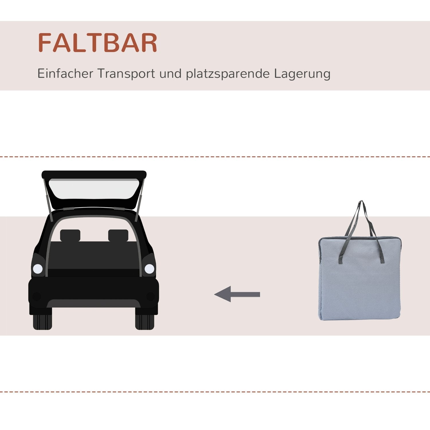 Dog Crate Biltransportlåda Bärväska Oxford Grå 41X34X30Cm